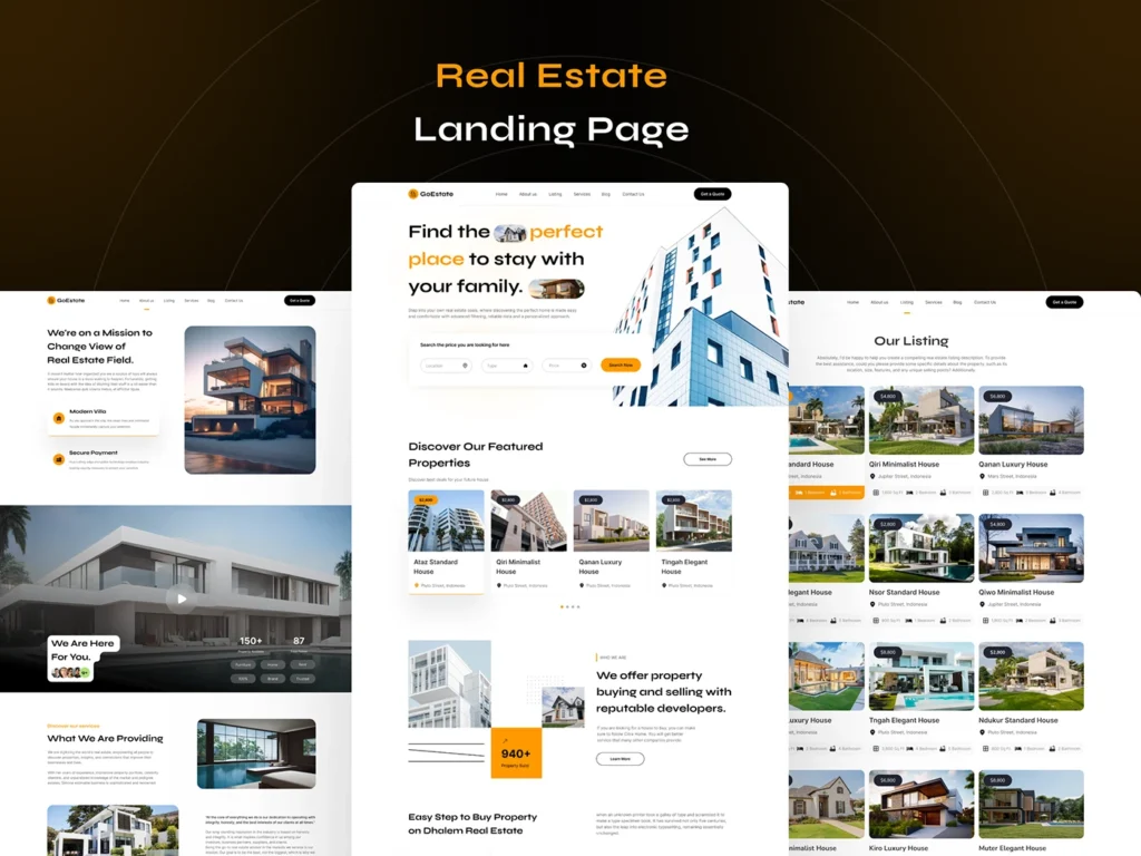 Real Estate Landing page
